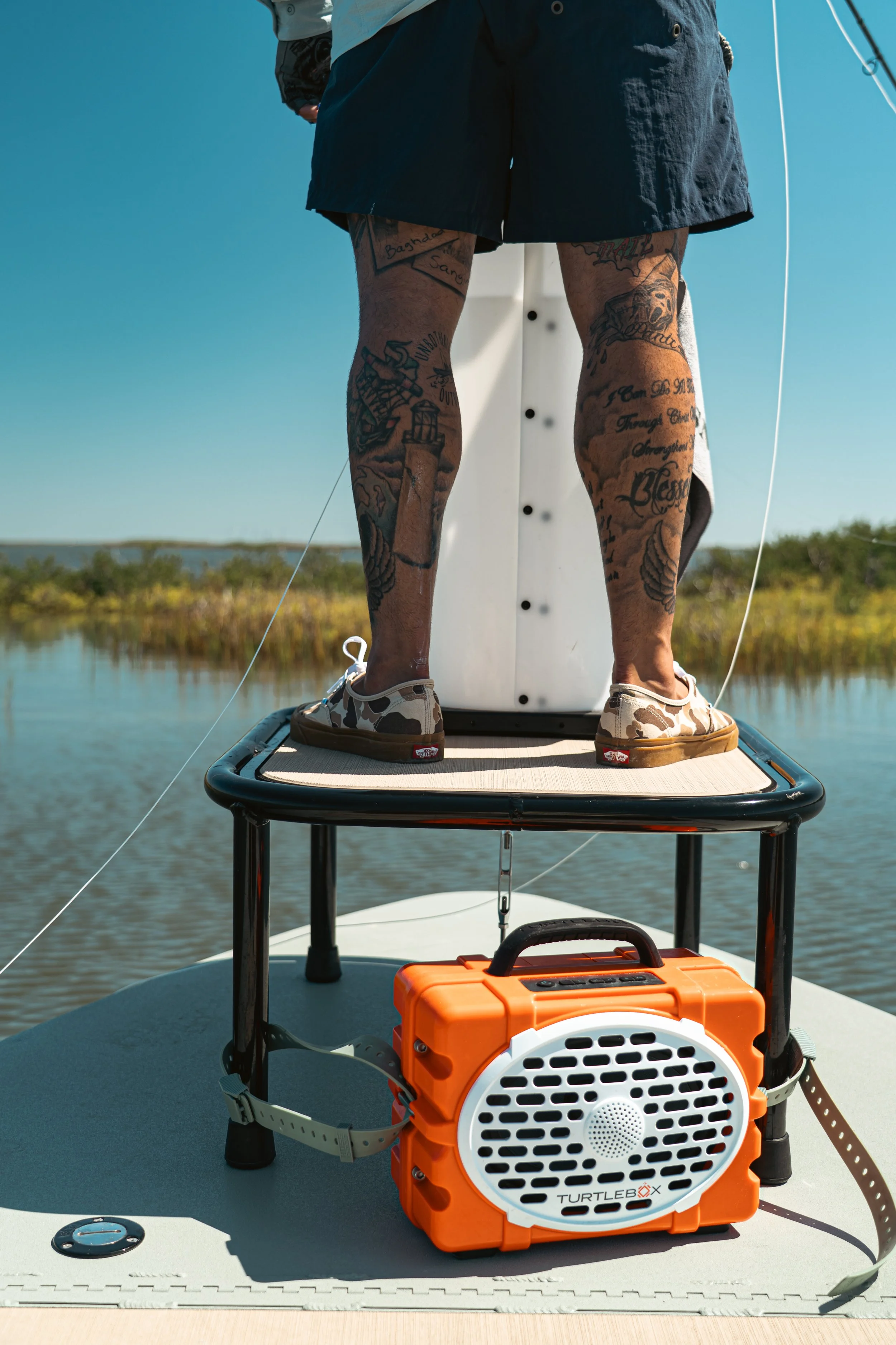 Fly fishing action on the Texas coast